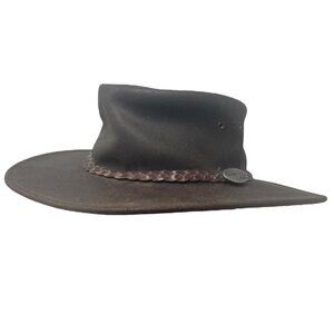 Christopher Jozy XS 6 1/2 Leather Wallaroo Oiled Australian Aussie Outback Hat